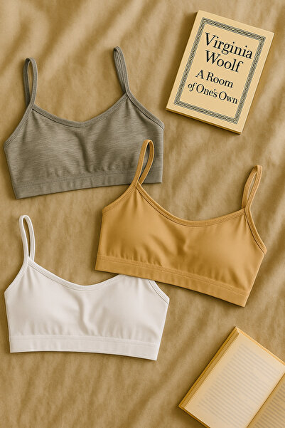 nesterinzar Women's 3-Pack Padded Sports Bra with String Straps Half Tank Top