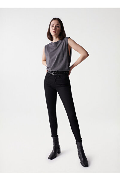 Generic Brand Τζιν Μαύρο Γυναικείο Ψηλόμεσο Skinny Fit Τζιν Παντελόνι 21001300