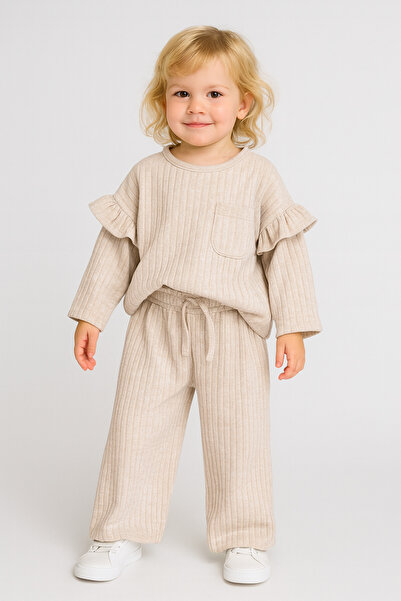 Motebarn Wear Devojčin Rebrasto haljina sa volanima, širokih nogavica Gornji ...