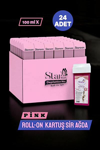 STARWAX Roll On Kartuş Sir Ağda Pink | Hassas Ciltler İçin Özel | 24'lü Profesyonel Paket