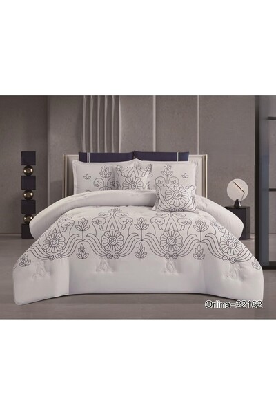 XI DUO مفرش نفرين مطرز فخم ملكي ليمنحك الجمال والاناقة الى غرفتك من المايكروفايبر مقاس 240*260 سم