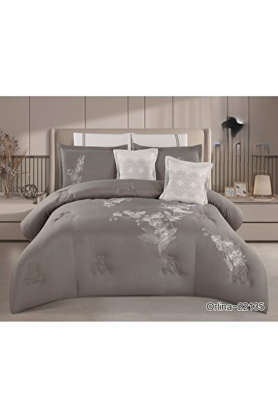 XI DUO مفرش نفرين مطرز فخم ملكي ليمنحك الجمال والاناقة الى غرفتك من المايكروفايبر مقاس 240*260 سم