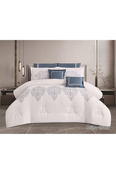 XI DUO مفرش نفرين مطرز فخم ملكي ليمنحك الجمال والاناقة الى غرفتك من المايكروفايبر مقاس 240*260 سم