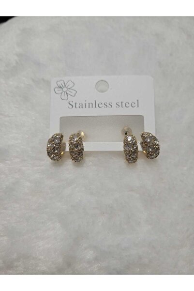 staınless steel Zirkon Taşlı Küpe