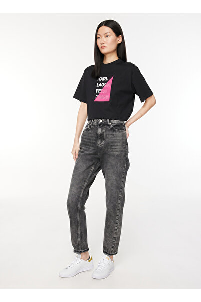 Karl Lagerfeld Jeans Normal Bel Normal Gri Melanj Kadın Pantolon 236J1111