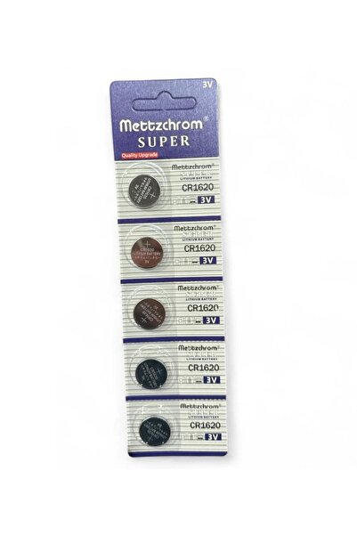 Mettzchrom Super Cr1620 3v Lityum Pil 5'li araç kumanda pili CR 1620
