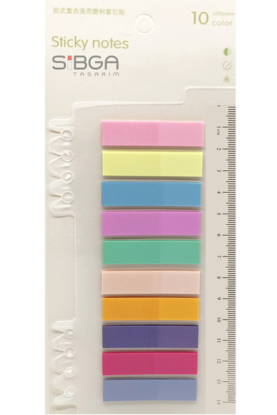 sibga tasarım Postit ملون شفاف Post-it Post It.علامة مرجعية للكتاب، ورق ملاحظات لاصق، 200 ورقة