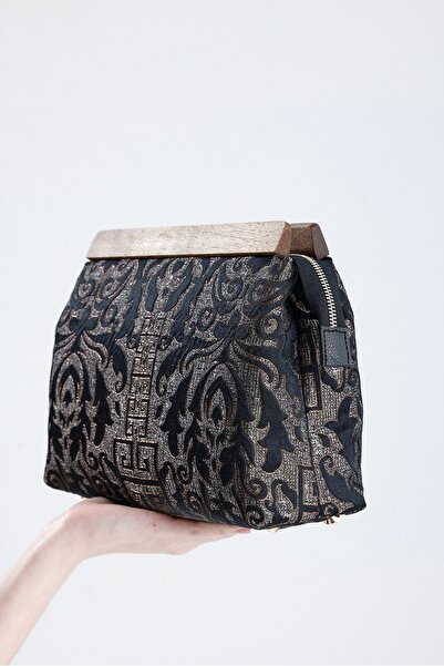 HEYBE'S Heybes Women's Black Authentic Pattern Clutch Bag