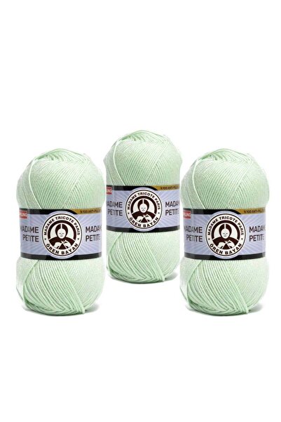 Ören Bayan Πράσινο νήμα πλεξίματος Madame Petite - 090 Πακέτο 3 τεμαχίων