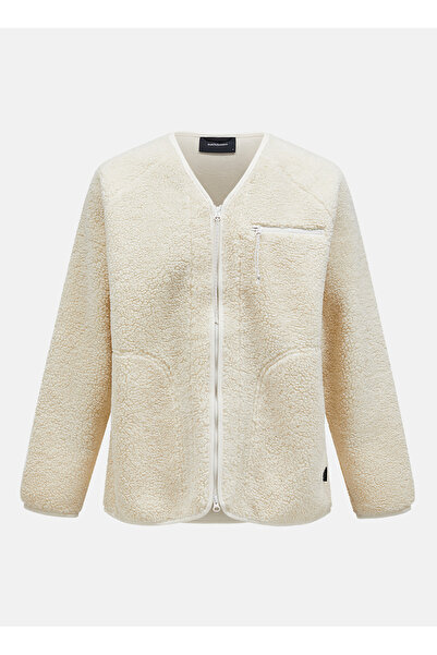 Peak Performance Bej Erkek V Yaka Bol Kesim Polar Sweatshırt G79060020_M Heavy Pile Cardigan