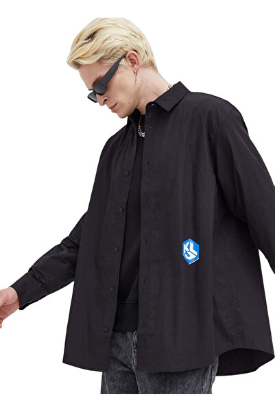 Karl Lagerfeld Jeans Normal Siyah Erkek Gömlek 236D1603_KLJ MONOGRAM SHIRT