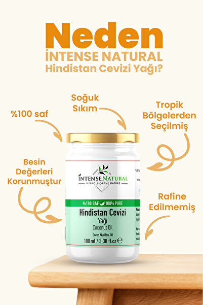 Intense Natural Hindistan Cevizi Yağı Soğuk Sıkım 100 Ml %100 Saf Ve Doğal Coconut Oil