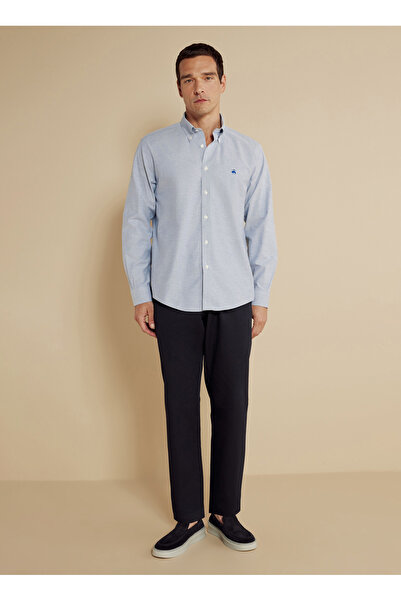 BROOKS BROTHERS Regular Fit Klasik Yaka Lacivert Erkek Gömlek BBSP23MSH085