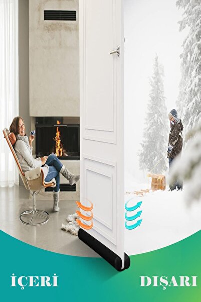 HASBY 4 Adet Kapı Altı Rüzgar Önleyici Kapı Altı Yalıtım Eşik Süngeri Isı Işık Toz Soğuk Gürültü Önleyici