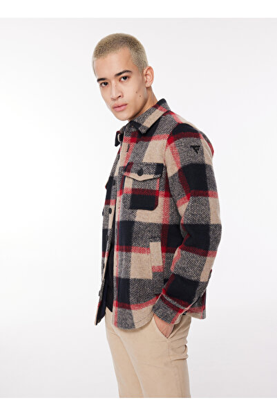 Fred Mello Slim Fit Gömlek Yaka Kırmızı Erkek Gömlek FM23W26KT