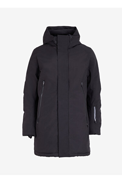 Fabrika Siyah Erkek Kapüşon Yaka Kaz Tüyü Kaban BY-13