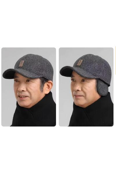 Kardelen Butik Denizli Winter Baseball Hat with Ear Protection (Fleece Inside) (56-59 cm)