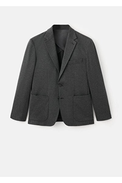 MANGO Man Dar kesimli mini dokuma blazer ceket