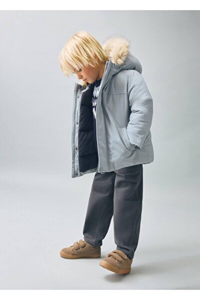 MANGO Baby Kapüşonu suni kürklü anorak