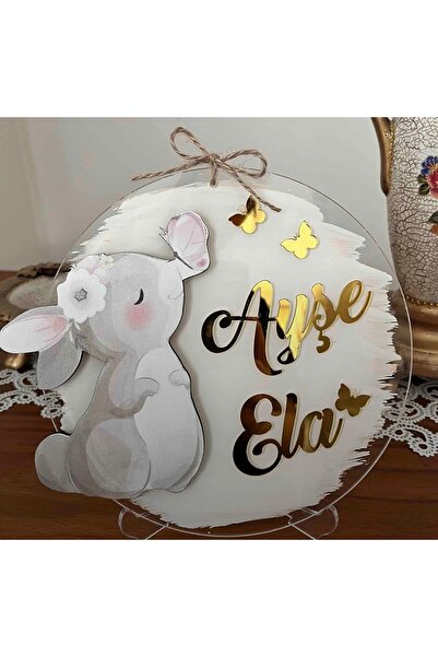 Gökçem hediyelik Figürlü bebek odası hastane odası kapı süsü