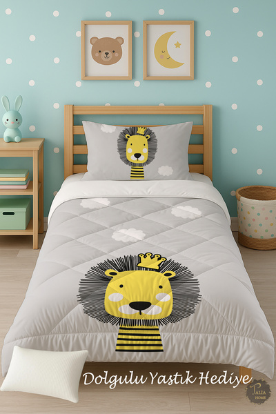 Talia Home Lion King Single Children's Quilt Sleeping Set