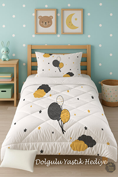 Talia Home Односпальний дитячий ковдра з малюнком жовтих кульок, комплект для сну