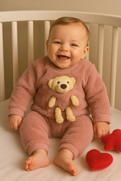 Renata's Unisex Baby Teddy Bear Welsoft Plush Winter Set with Teddy Bear Toy
