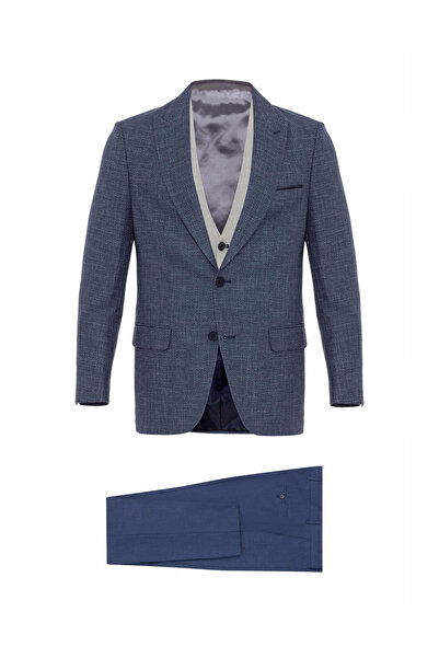 SÜVARİ Süvari Normal Bel Slim Fit Saks Erkek Takım Elbise TK1020200163