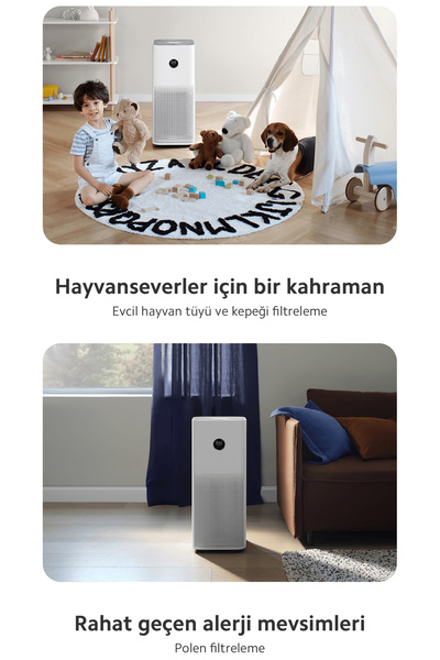 Xiaomi Hepa Alerjik Filtreli Smart Air Purifier 4 Pro Akıllı Hava Temizleyici, 104 M² - 3lü Filtreleme