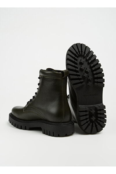 Tommy Hilfiger Haki Erkek Deri Bot PREMIUM CASUAL CHUNKY LTH BOOT