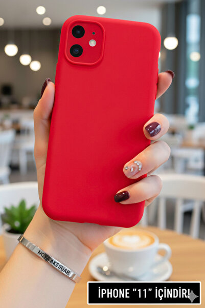 cepmoda iPhone "11" telefon kılıfı Slim sOft iNce Esnek Arka Kapak KIRMIZI