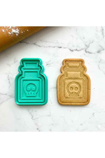 Craftelle قالب بسكويت على شكل زجاجة إكسير السم الجاف |   لأعياد الهالوين والح...