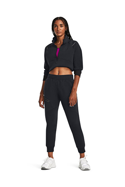 Under Armour 1379846-001 Unstoppable Flc Jogger Lastikli Bel Bol Kesim Siyah Kadın Eşofman Altı
