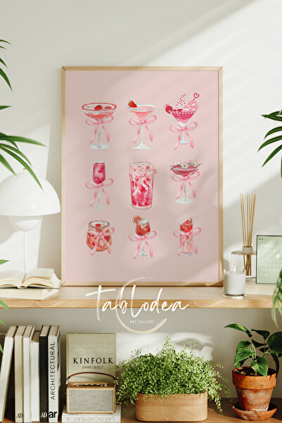 tablodea Poster cu design minimalist pentru cocktailuri, tablou înrămat TD, t...