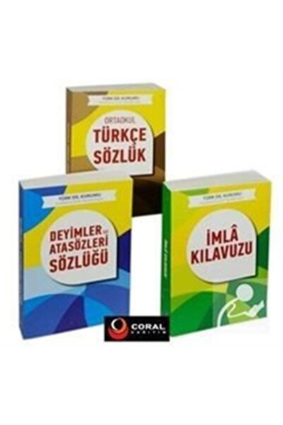 Coral Dağıtım T.D.K. Uyumlu Ortaokul Sözlük Seti (3 Kitap)