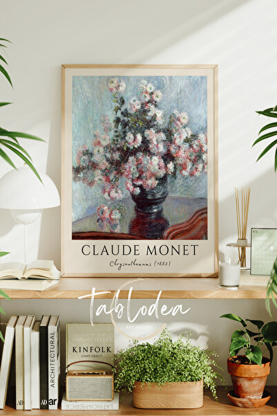 tablodea Claude Monet Çerçeveli Tablo, Dekoratif Vintage Duvar Tablosu, Çiçek...