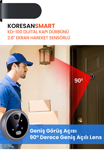 koresan KD-100 Dijital Kapı Dürbünü 2.8” Ekran Hareket Sensörlü