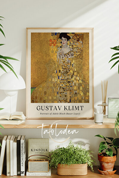 tablodea Tablou cu portret înrămat de Gustav Klimt, Pictură decorativă vintag...