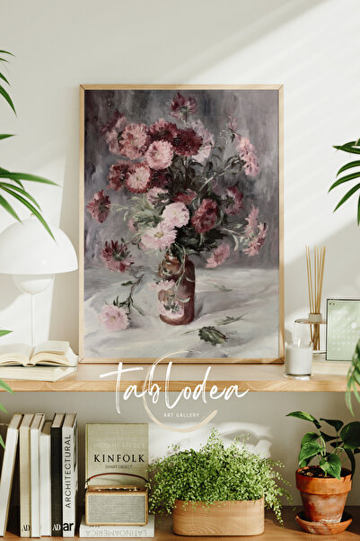 tablodea Tablou vintage cu flori, Poster vintage înrămat, Tablou floral Pinte...