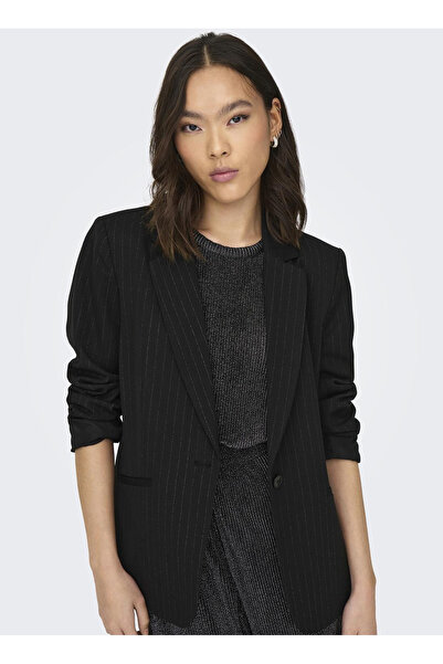 ONLY Siyah Kadın Blazer ONLVIVIAN L/S GLIT PINSTRIPE BLAZER