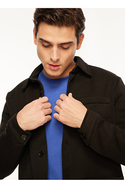 Fabrika Basic Siyah Erkek Düz Ceket F3WM-CKT120