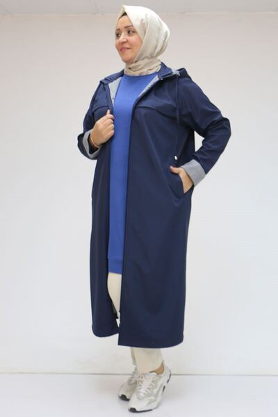 Eslina 33068 Large Size Hooded Bondit Cap-Dark Blue