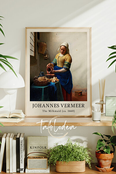 tablodea Ζωγραφική του Ιωάννη Βέρμερ: η Παρθένα με το Γάλα, 1660, Πλαισιωμένη...