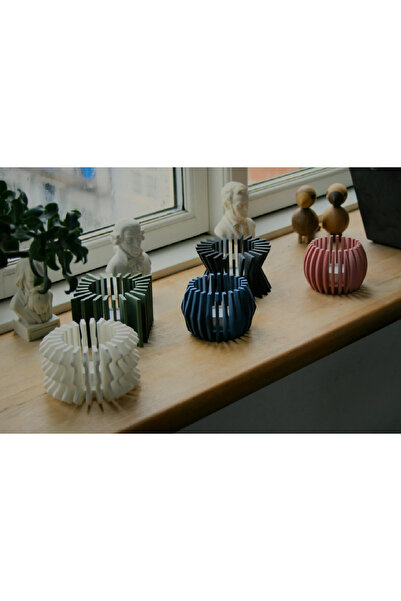 Yeşil Stüdyo 5 Lİ DEKORATİF MUMLUK - LAMBALI - LEDLİ GECE LAMBASI - 5 ADET