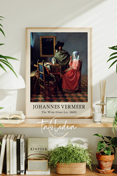 tablodea Tablou vintage „Paharul de vin” de Johannes Vermeer, Poster vintage ...