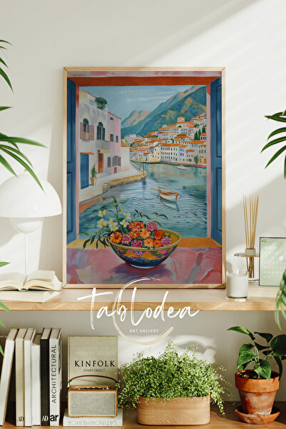 tablodea Modern Manzaralı Renkli Tablo, Modern Çerçeveli Poster, Retro Tablo, Manzaralı Pinterest Tablo