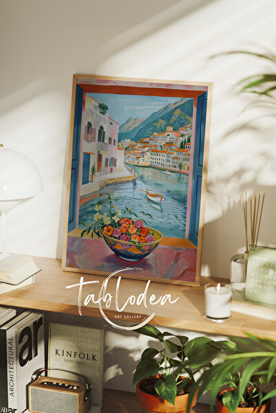 tablodea Modern Manzaralı Renkli Tablo, Modern Çerçeveli Poster, Retro Tablo, Manzaralı Pinterest Tablo