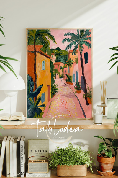 tablodea Maximalist Retro Renkli Tablo, Maximalist Çerçeveli Poster, Renkli P...