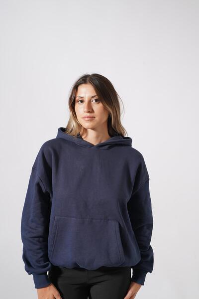 Pafi Moda Terra Висококачествена дамска суитшърт с кенгуру джоб, тъмносин