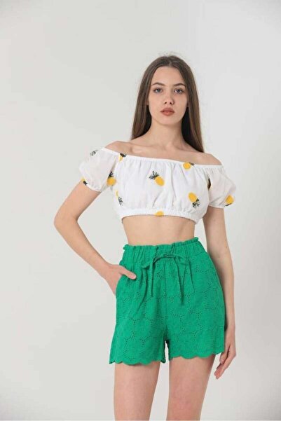 Pafi Moda Topshow Ананас плод Бродиран на едро бюстие бял